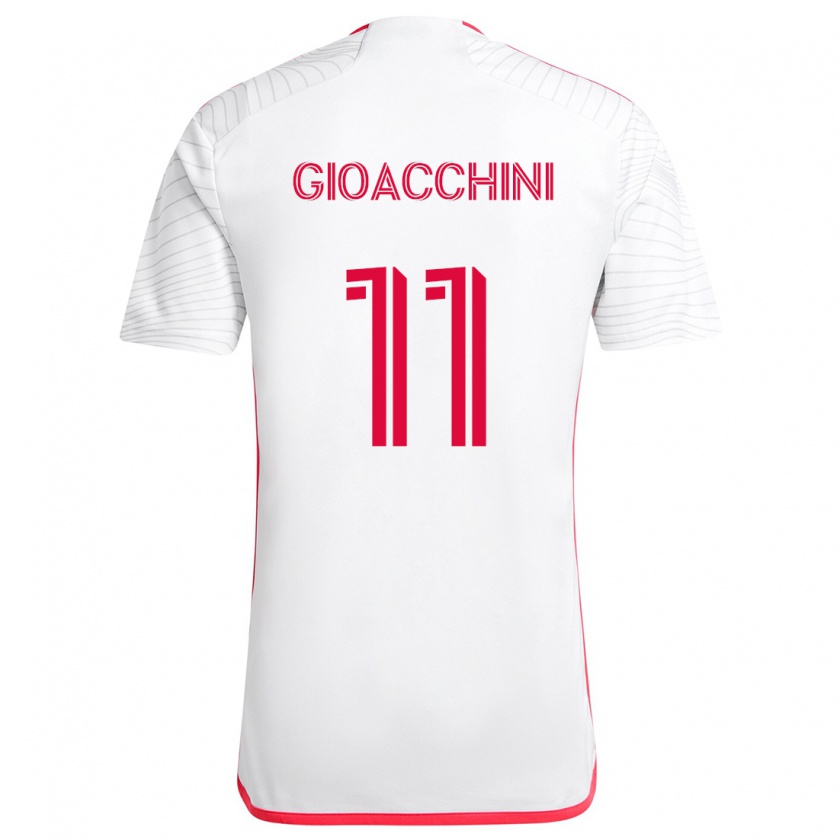 Kandiny Kinderen Nicholas Gioacchini #11 Wit Rood Uitshirt Uittenue 2024/25 T-Shirt België