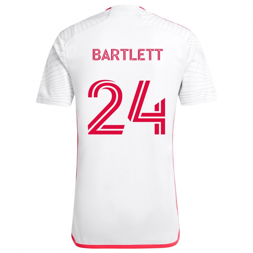 Kandiny Niño Camiseta Lucas Bartlett #24 Blanco Rojo 2ª Equipación 2024/25 La Camisa