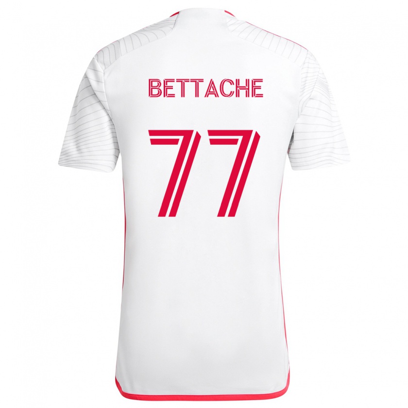 Kandiny Niño Camiseta Faysal Bettache #77 Blanco Rojo 2ª Equipación 2024/25 La Camisa México