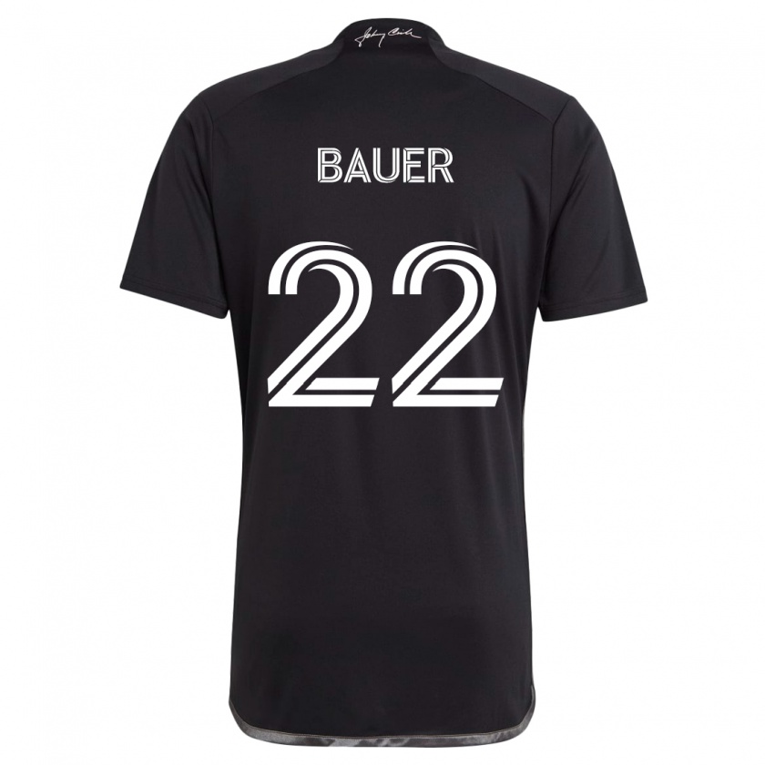 Kandiny Kinder Josh Bauer #22 Schwarz Auswärtstrikot Trikot 2024/25 T-Shirt Österreich