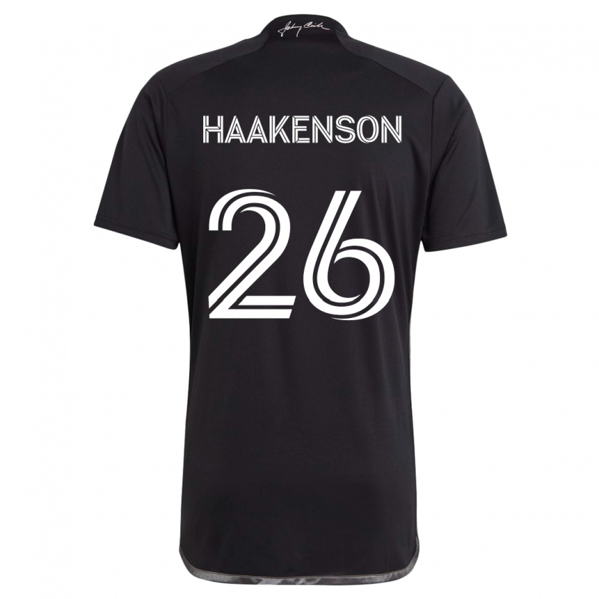 Kandiny Bambino Maglia Luke Haakenson #26 Nero Kit Gara Away 2024/25 Maglietta