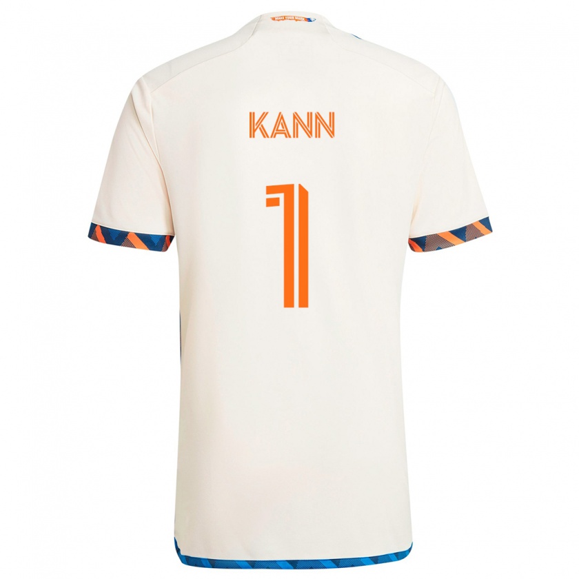 Kandiny Niño Camiseta Alec Kann #1 Blanco Naranja 2ª Equipación 2024/25 La Camisa