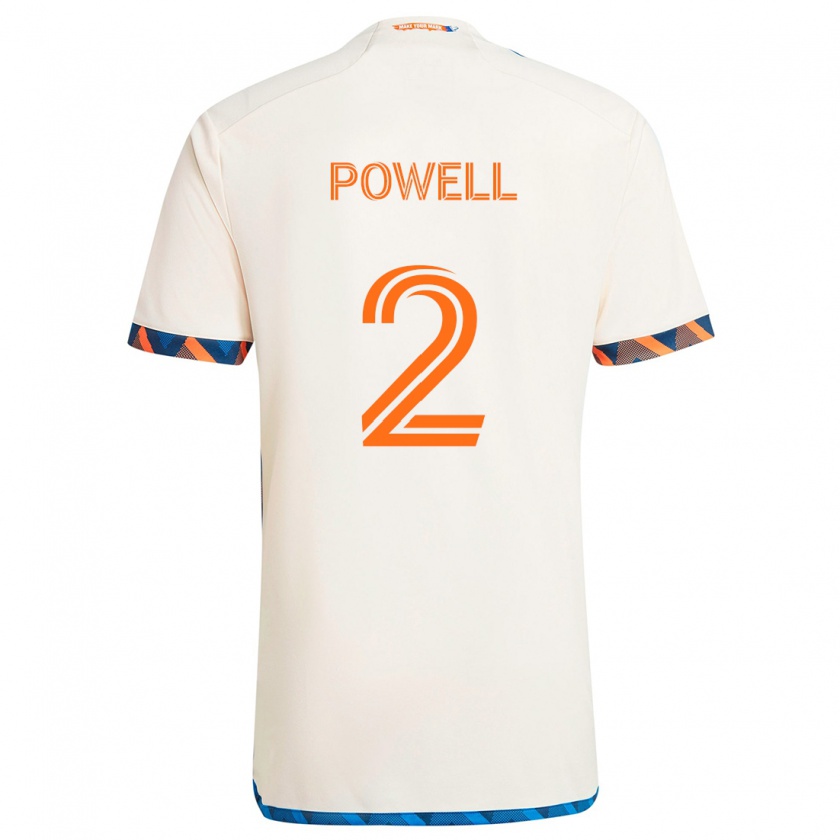 Kandiny Niño Camiseta Alvas Powell #2 Blanco Naranja 2ª Equipación 2024/25 La Camisa