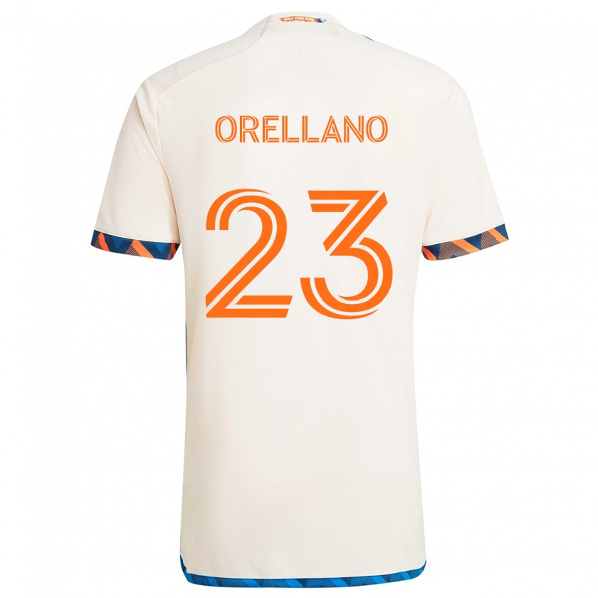 Kandiny Niño Camiseta Luca Orellano #23 Blanco Naranja 2ª Equipación 2024/25 La Camisa