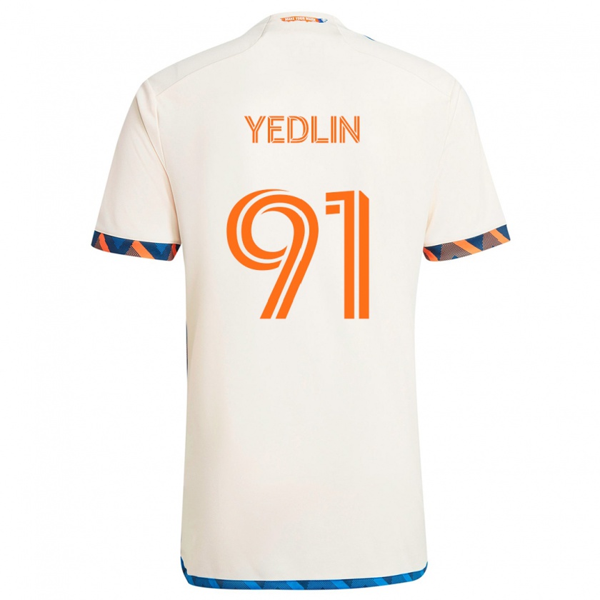 Kandiny Kinderen Deandre Yedlin #91 Wit Oranje Uitshirt Uittenue 2024/25 T-Shirt België