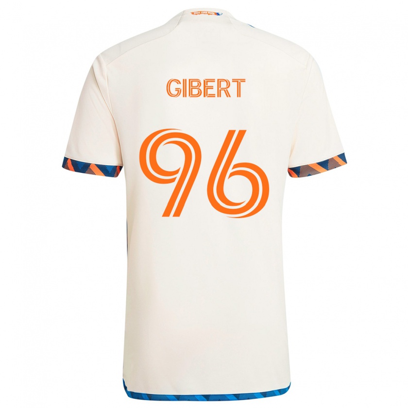 Kandiny Niño Camiseta Gaël Gibert #96 Blanco Naranja 2ª Equipación 2024/25 La Camisa