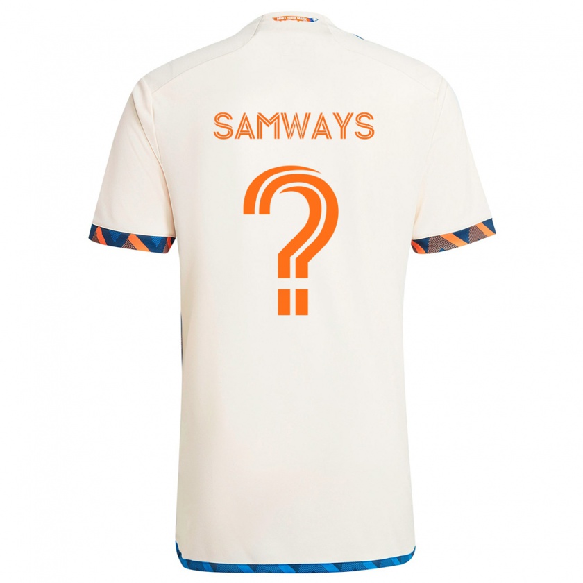 Kandiny Kinderen Nicholas Samways #0 Wit Oranje Uitshirt Uittenue 2024/25 T-Shirt België