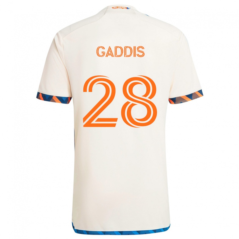 Kandiny Bambino Maglia Raymon Gaddis #28 Bianco Arancione Kit Gara Away 2024/25 Maglietta