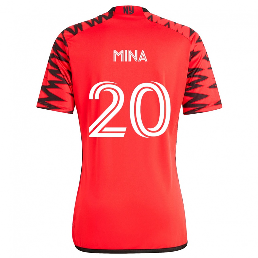 Kandiny Kinderen Juan Mina #20 Rood Zwart Wit Uitshirt Uittenue 2024/25 T-Shirt België