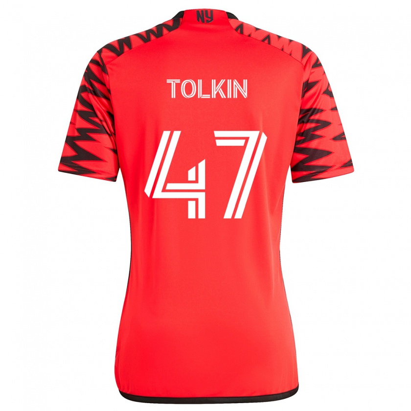 Kandiny Kinderen John Tolkin #47 Rood Zwart Wit Uitshirt Uittenue 2024/25 T-Shirt België