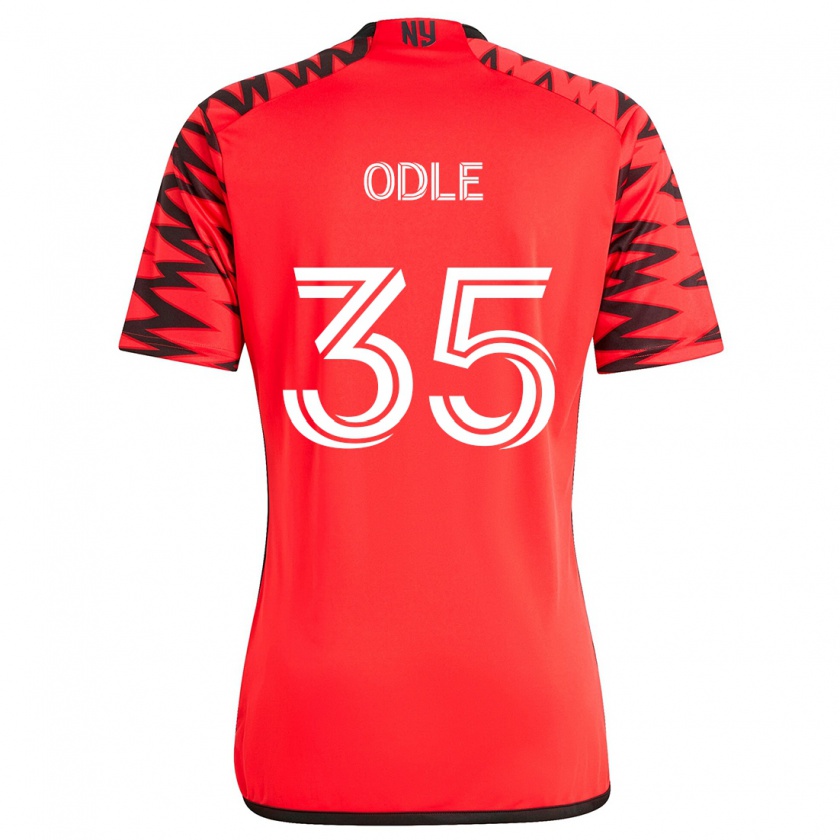 Kandiny Bambino Maglia Dallas Odle #35 Rosso Nero Bianco Kit Gara Away 2024/25 Maglietta