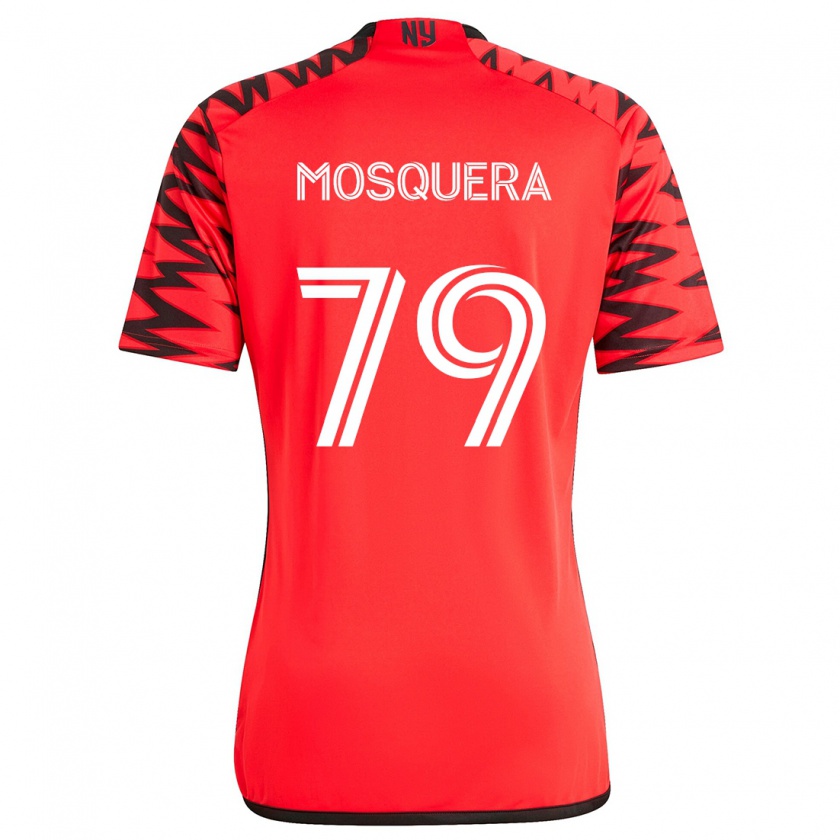 Kandiny Bambino Maglia Rafael Mosquera #79 Rosso Nero Bianco Kit Gara Away 2024/25 Maglietta