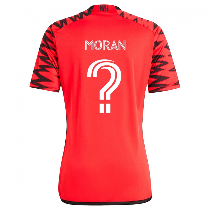 Kandiny Bambino Maglia Finn Moran #0 Rosso Nero Bianco Kit Gara Away 2024/25 Maglietta