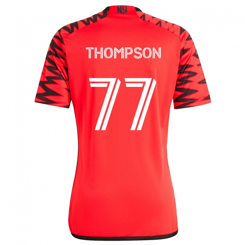 Kandiny Kinderen Amos Shapiro-Thompson #77 Rood Zwart Wit Uitshirt Uittenue 2024/25 T-Shirt