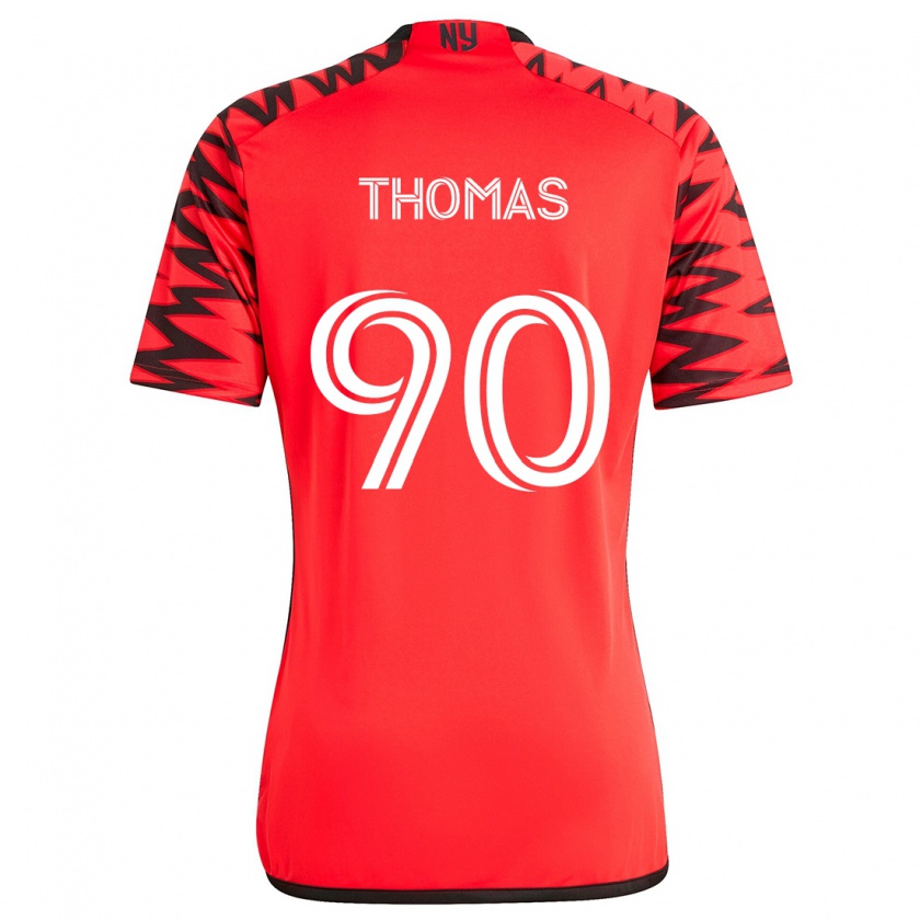 Kandiny Kinderen Oladayo Thomas #90 Rood Zwart Wit Uitshirt Uittenue 2024/25 T-Shirt België