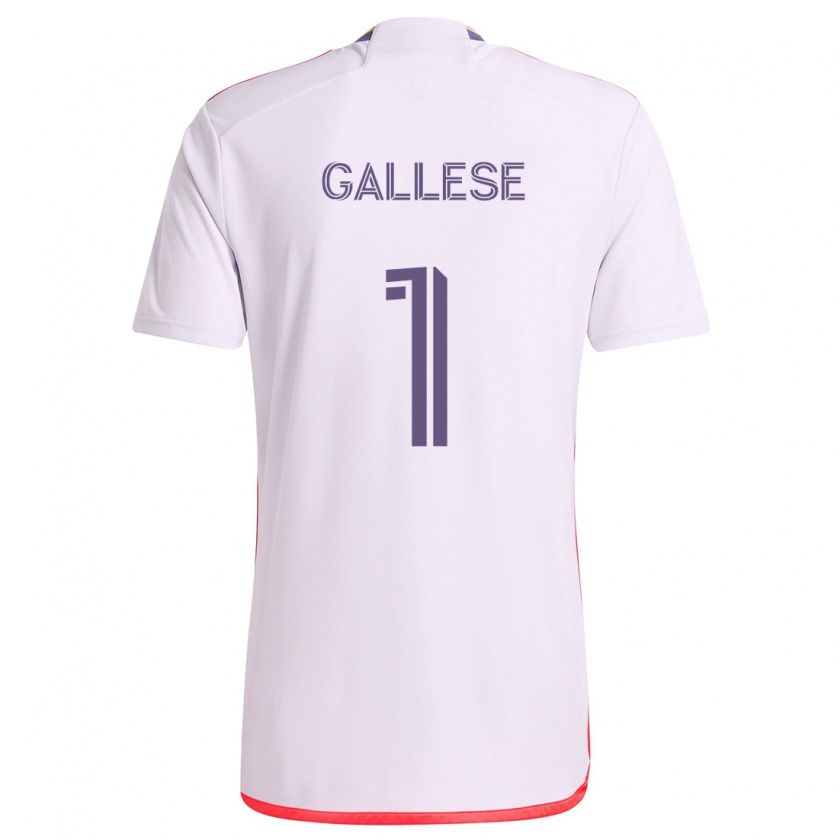 Kandiny Bambino Maglia Pedro Gallese #1 Bianco Rosso Viola Kit Gara Away 2024/25 Maglietta