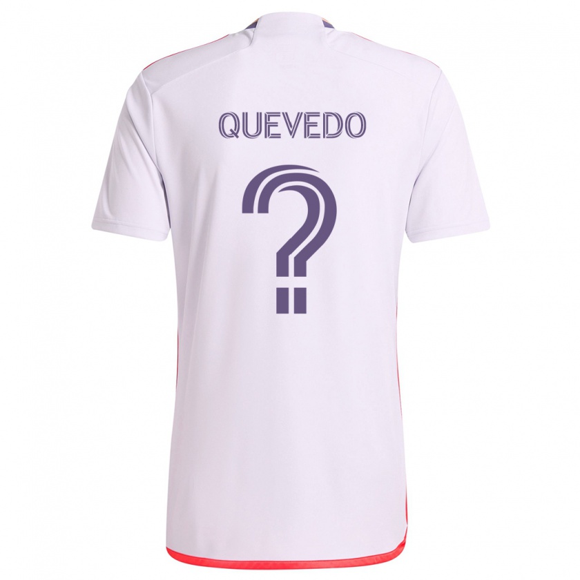 Kandiny Bambino Maglia Juan Quevedo #0 Bianco Rosso Viola Kit Gara Away 2024/25 Maglietta