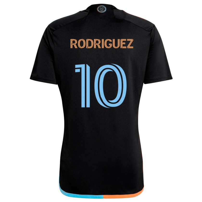 Kandiny Niño Camiseta Santiago Rodríguez #10 Negro Naranja Azul 2ª Equipación 2024/25 La Camisa