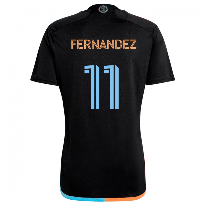 Kandiny Niño Camiseta Julián Fernández #11 Negro Naranja Azul 2ª Equipación 2024/25 La Camisa