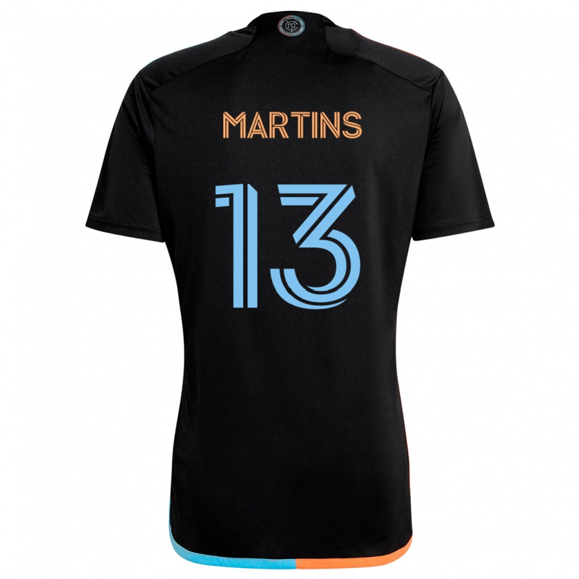 Kandiny Kinderen Thiago Martins #13 Zwart Oranje Blauw Uitshirt Uittenue 2024/25 T-Shirt