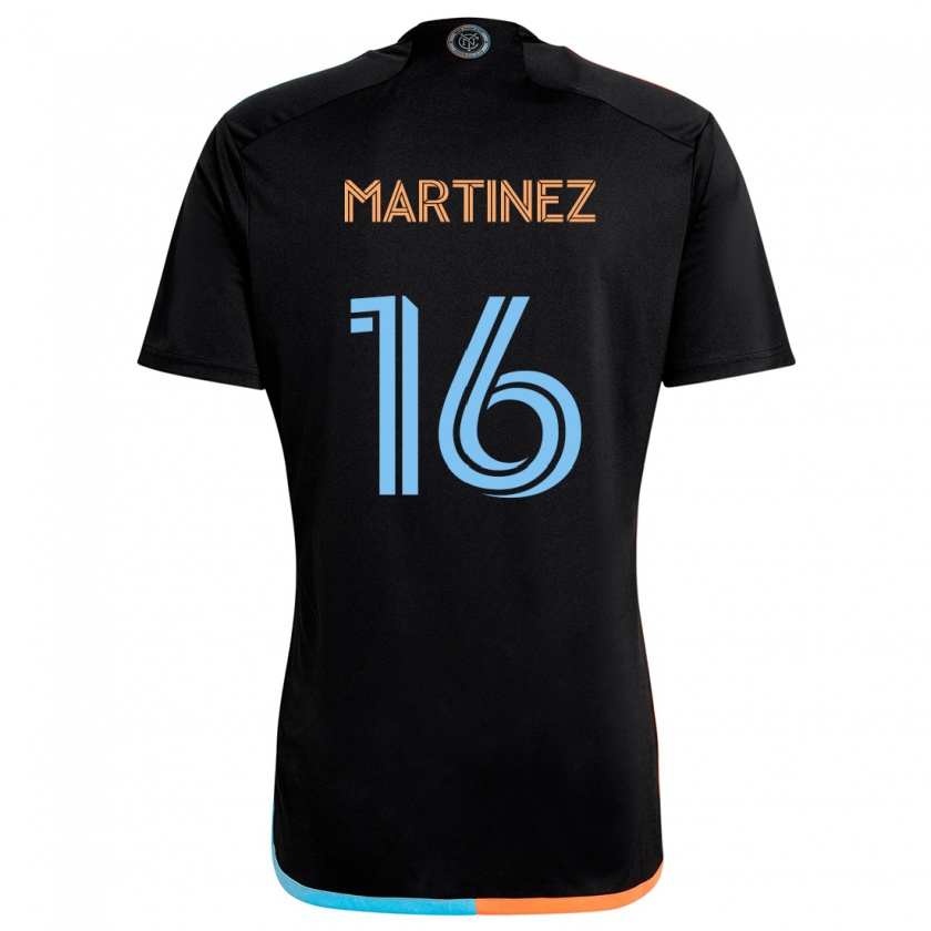 Kandiny Bambino Maglia Alonso Martínez #16 Nero Arancione Blu Kit Gara Away 2024/25 Maglietta