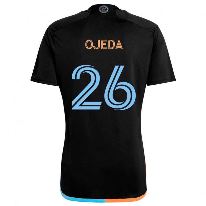 Kandiny Niño Camiseta Agustín Ojeda #26 Negro Naranja Azul 2ª Equipación 2024/25 La Camisa