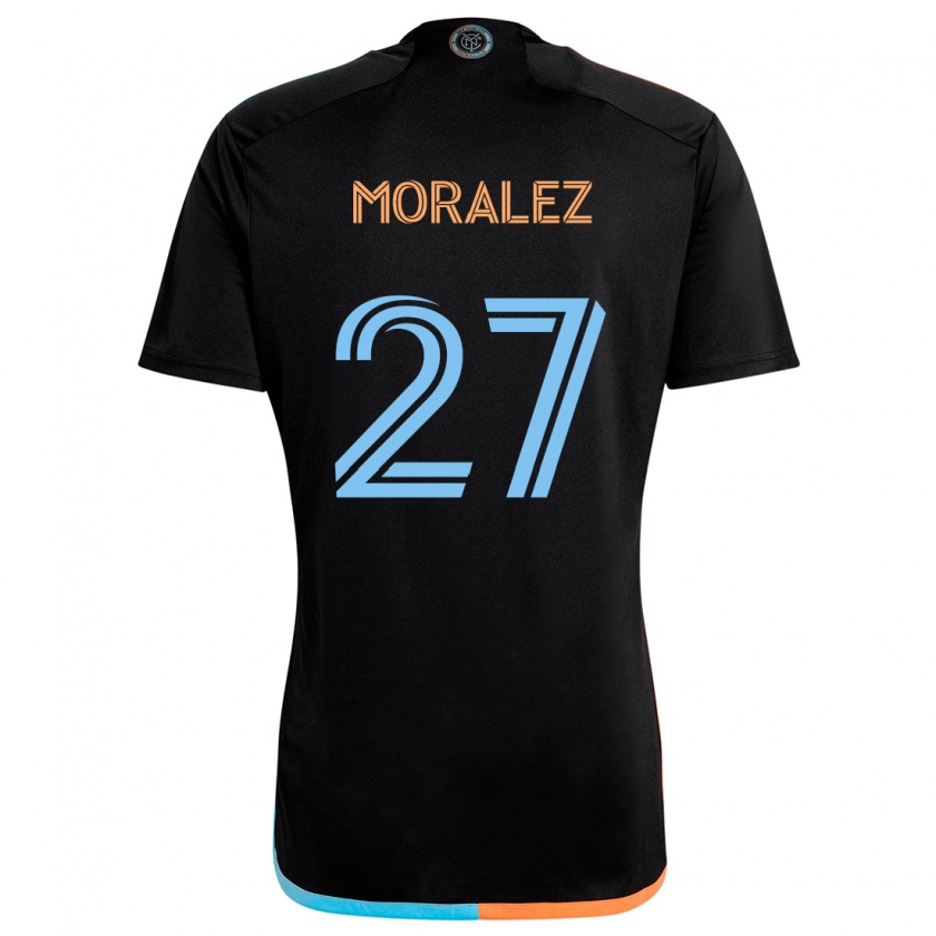 Kandiny Niño Camiseta Maxi Moralez #27 Negro Naranja Azul 2ª Equipación 2024/25 La Camisa