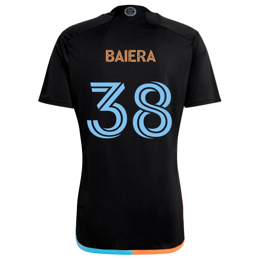 Kandiny Niño Camiseta Drew Baiera #38 Negro Naranja Azul 2ª Equipación 2024/25 La Camisa