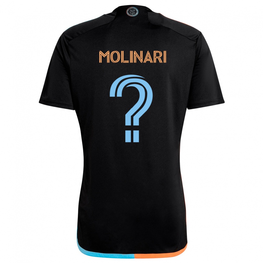 Kandiny Niño Camiseta Peter Molinari #0 Negro Naranja Azul 2ª Equipación 2024/25 La Camisa