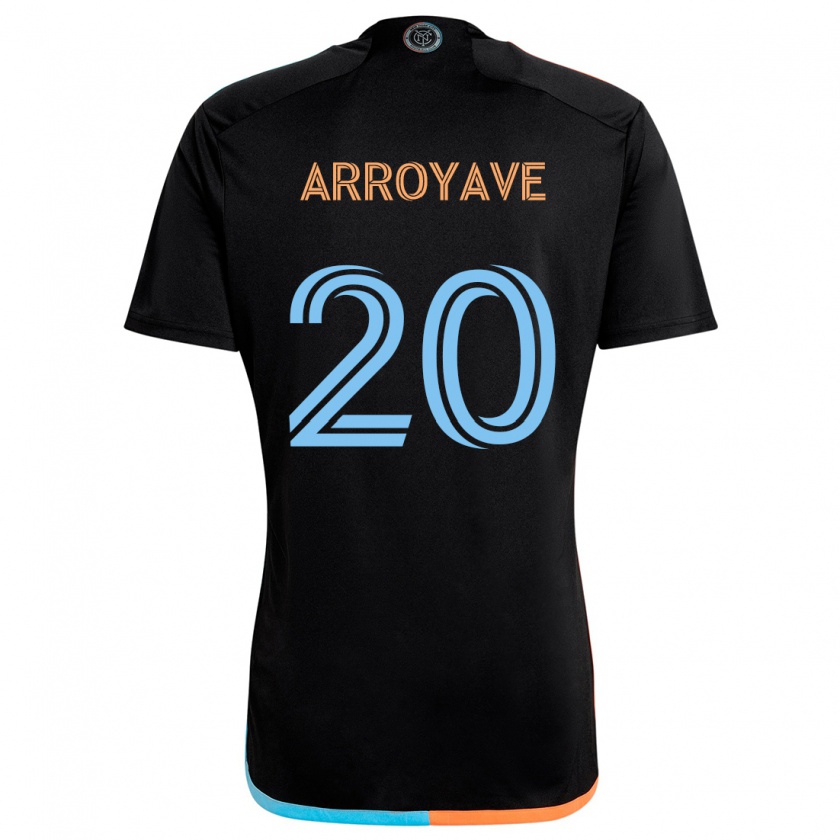 Kandiny Kinderen Jacob Arroyave #20 Zwart Oranje Blauw Uitshirt Uittenue 2024/25 T-Shirt België