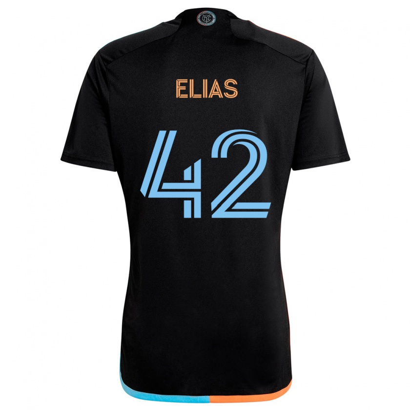 Kandiny Kinderen Piero Elias #42 Zwart Oranje Blauw Uitshirt Uittenue 2024/25 T-Shirt België