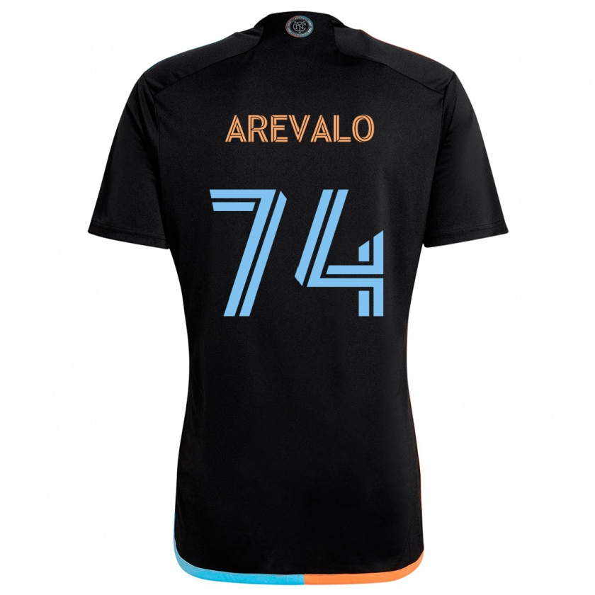 Kandiny Niño Camiseta Ronny Arévalo #74 Negro Naranja Azul 2ª Equipación 2024/25 La Camisa