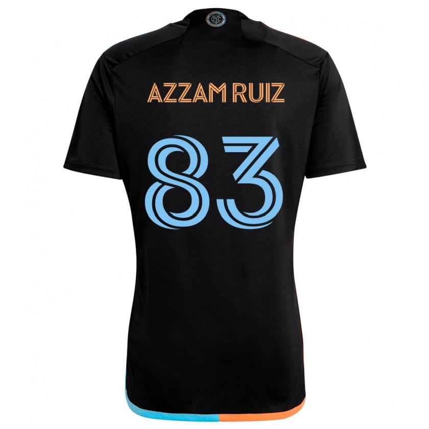 Kandiny Niño Camiseta Camil Azzam Ruiz #83 Negro Naranja Azul 2ª Equipación 2024/25 La Camisa