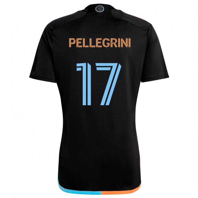 Kandiny Niño Camiseta Matías Pellegrini #17 Negro Naranja Azul 2ª Equipación 2024/25 La Camisa