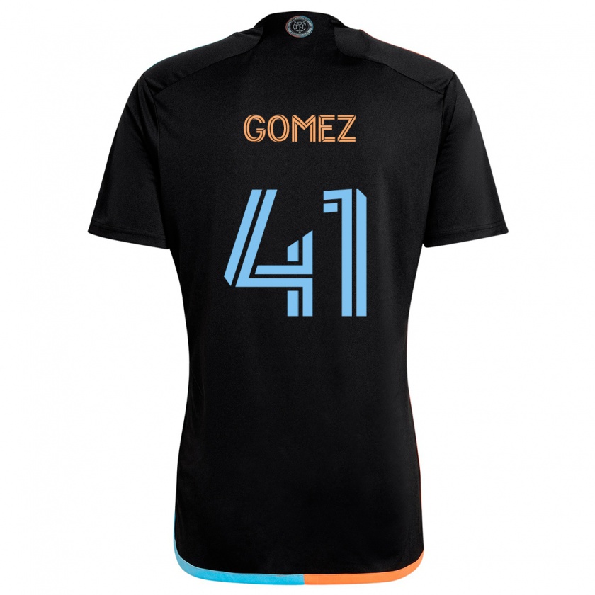 Kandiny Niño Camiseta Julián Gómez #41 Negro Naranja Azul 2ª Equipación 2024/25 La Camisa