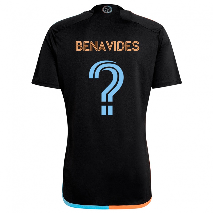 Kandiny Bambino Maglia Matthew Benavides #0 Nero Arancione Blu Kit Gara Away 2024/25 Maglietta