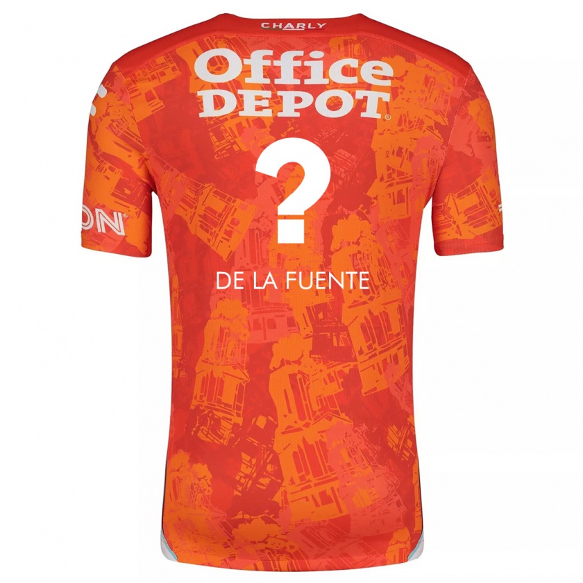 Kandiny Niño Camiseta Paulino De La Fuente #0 Naranja Blanco 2ª Equipación 2024/25 La Camisa