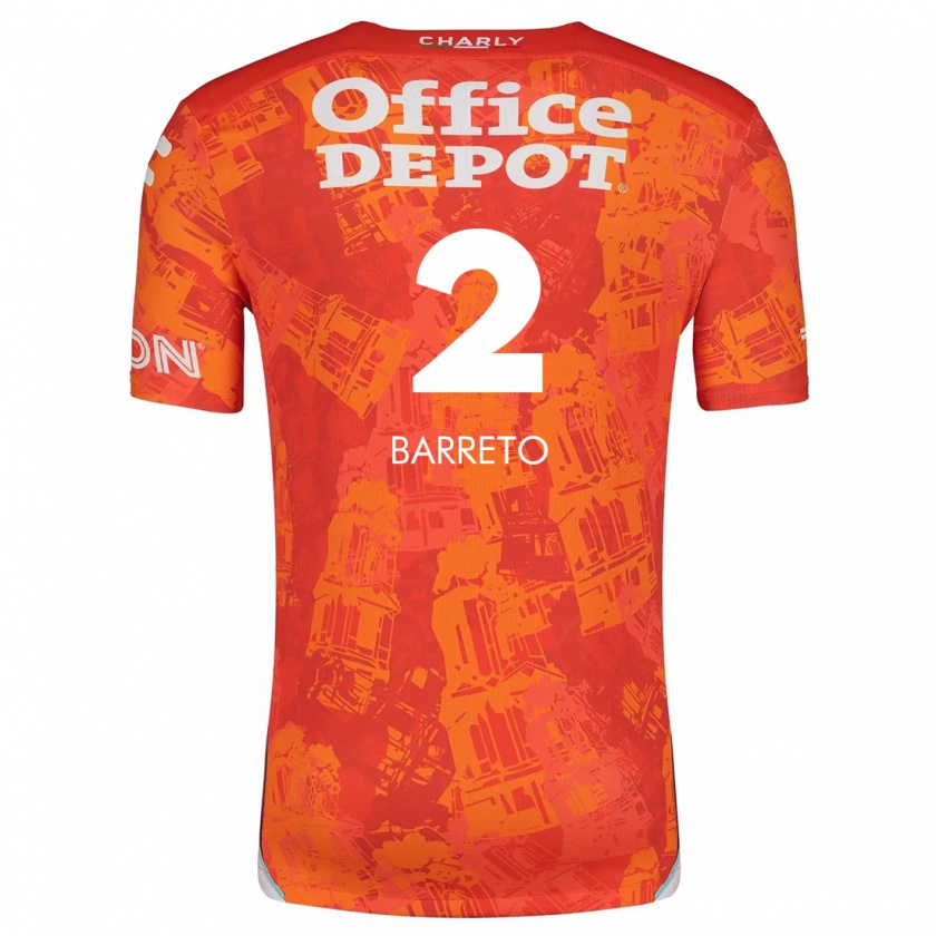 Kandiny Kinderen Sergio Barreto #2 Oranje Wit Uitshirt Uittenue 2024/25 T-Shirt