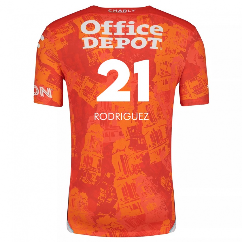 Kandiny Kinderen Valentín Rodríguez #21 Oranje Wit Uitshirt Uittenue 2024/25 T-Shirt