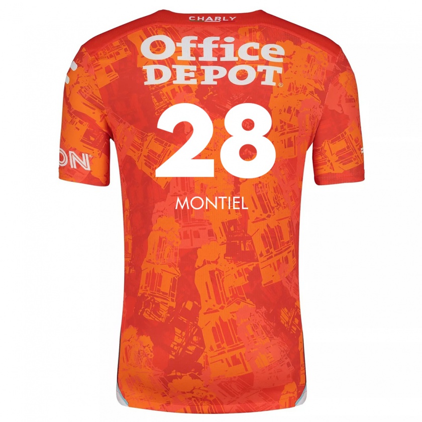 Kandiny Niño Camiseta Elías Montiel #28 Naranja Blanco 2ª Equipación 2024/25 La Camisa