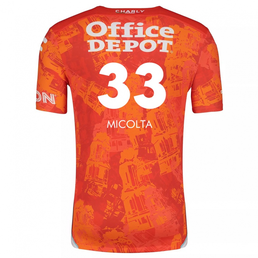 Kandiny Kinderen Andrés Micolta #33 Oranje Wit Uitshirt Uittenue 2024/25 T-Shirt