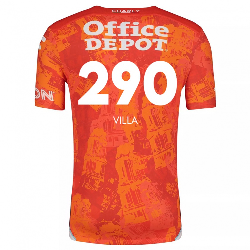 Kandiny Kinderen Adrián Villa #290 Oranje Wit Uitshirt Uittenue 2024/25 T-Shirt België