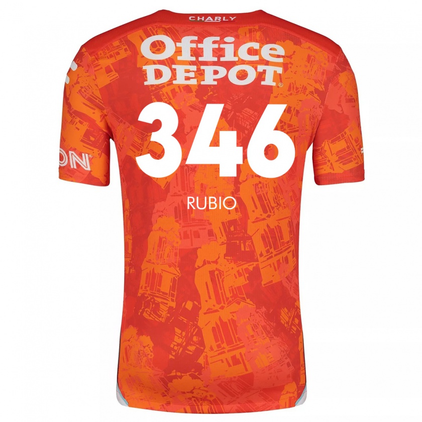 Kandiny Niño Camiseta Mateo Rubio #346 Naranja Blanco 2ª Equipación 2024/25 La Camisa