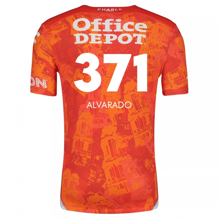 Kandiny Niño Camiseta Brandon Alvarado #371 Naranja Blanco 2ª Equipación 2024/25 La Camisa