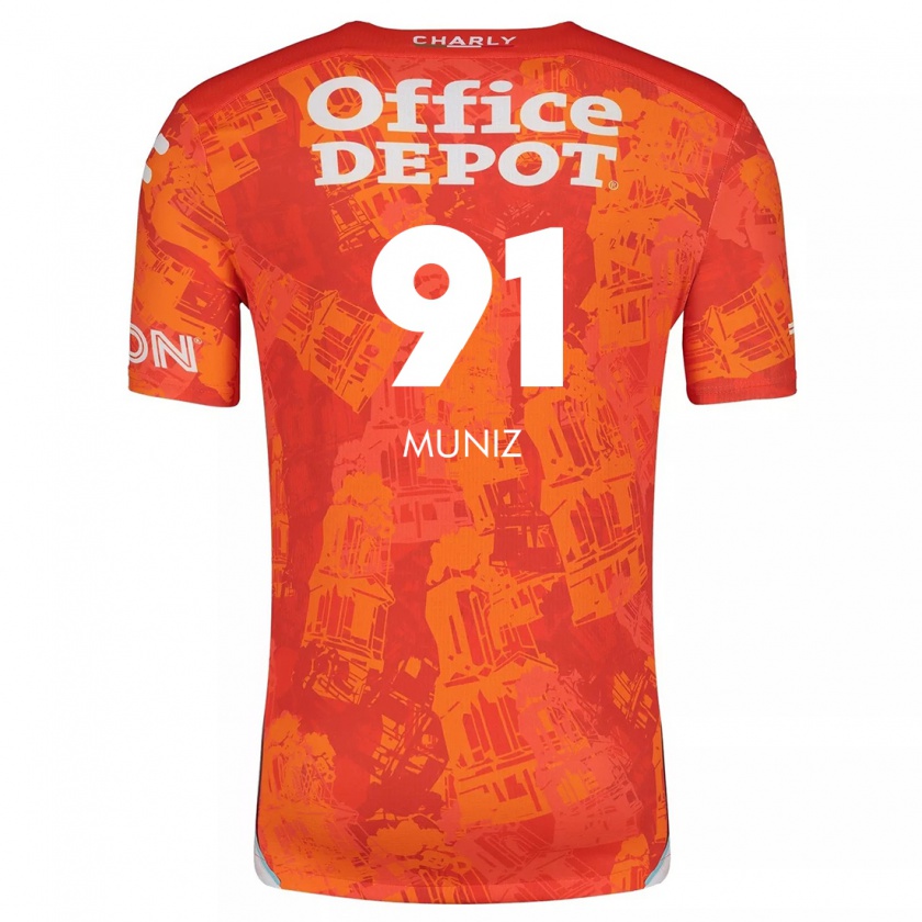 Kandiny Kinderen Brandon Muñiz #91 Oranje Wit Uitshirt Uittenue 2024/25 T-Shirt België