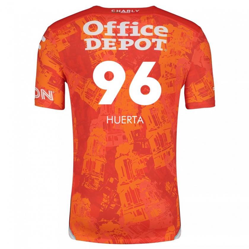 Kandiny Kinderen Edwin Huerta #96 Oranje Wit Uitshirt Uittenue 2024/25 T-Shirt