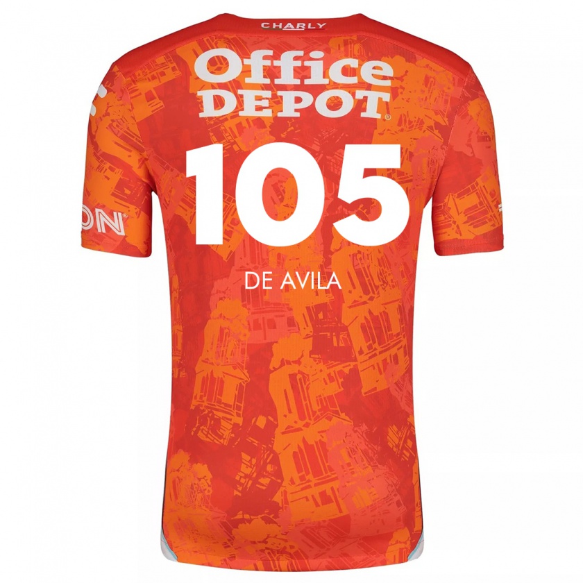 Kandiny Kinderen José De Ávila #105 Oranje Wit Uitshirt Uittenue 2024/25 T-Shirt