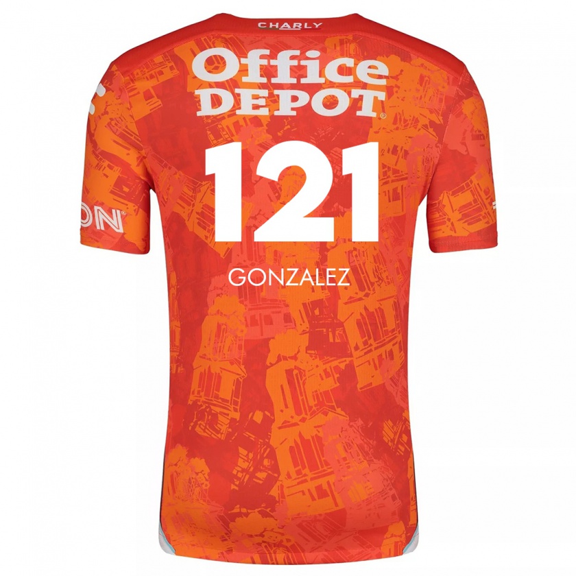 Kandiny Bambino Maglia Cristian González #121 Arancione Bianco Kit Gara Away 2024/25 Maglietta