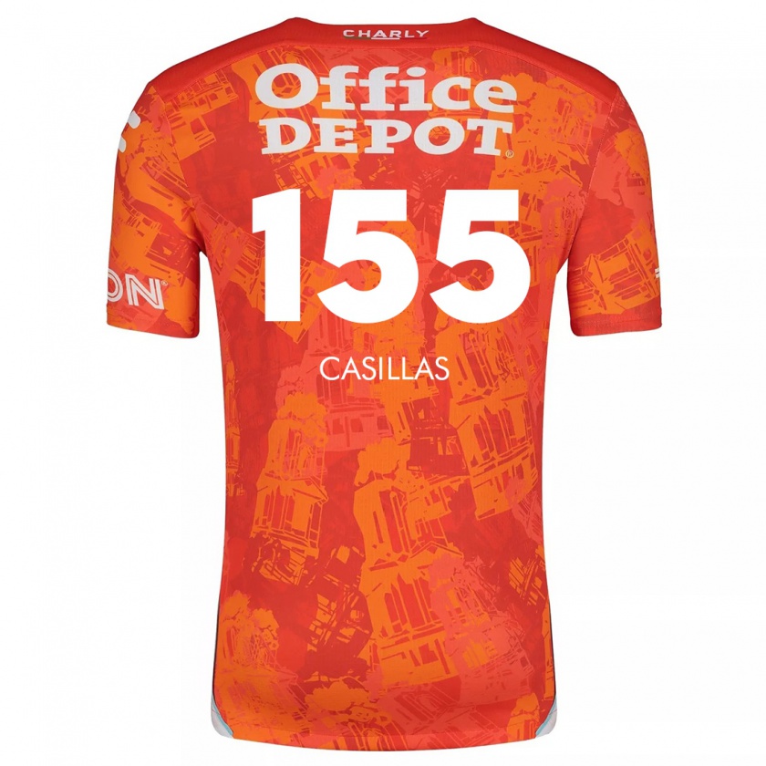 Kandiny Kinderen Johan Casillas #155 Oranje Wit Uitshirt Uittenue 2024/25 T-Shirt