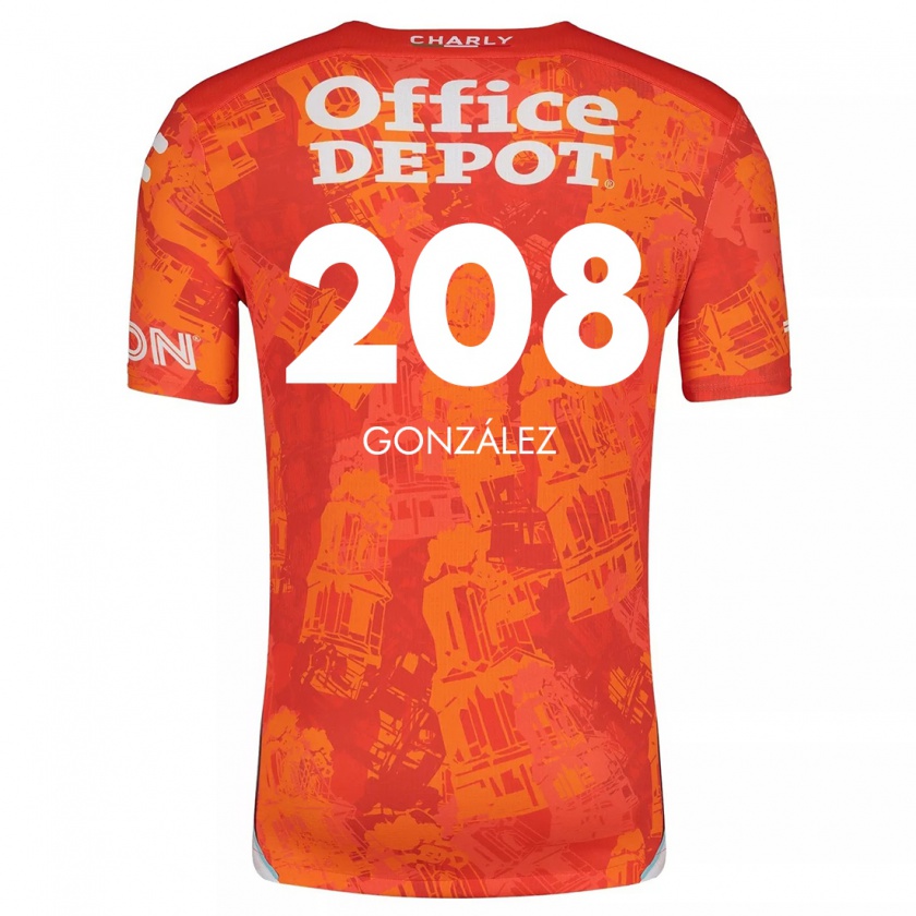 Kandiny Kinderen Osvaldo González #208 Oranje Wit Uitshirt Uittenue 2024/25 T-Shirt